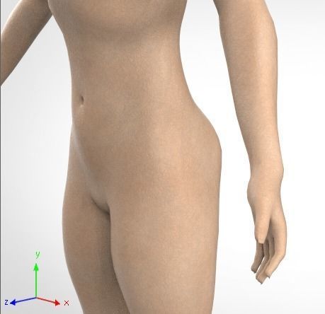 Female Character - Mid Poly 3D model_6