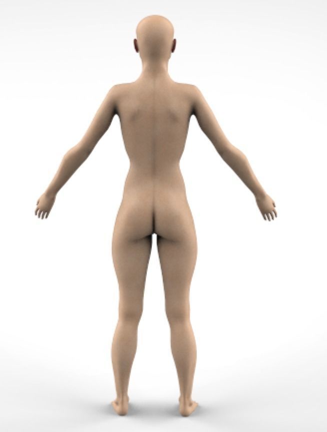 Female Character - Mid Poly 3D model_2