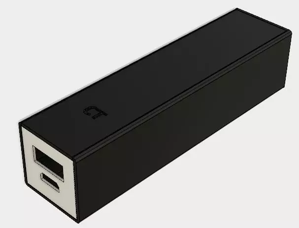 Single 18650 Cell Power Bank 3D print model_0