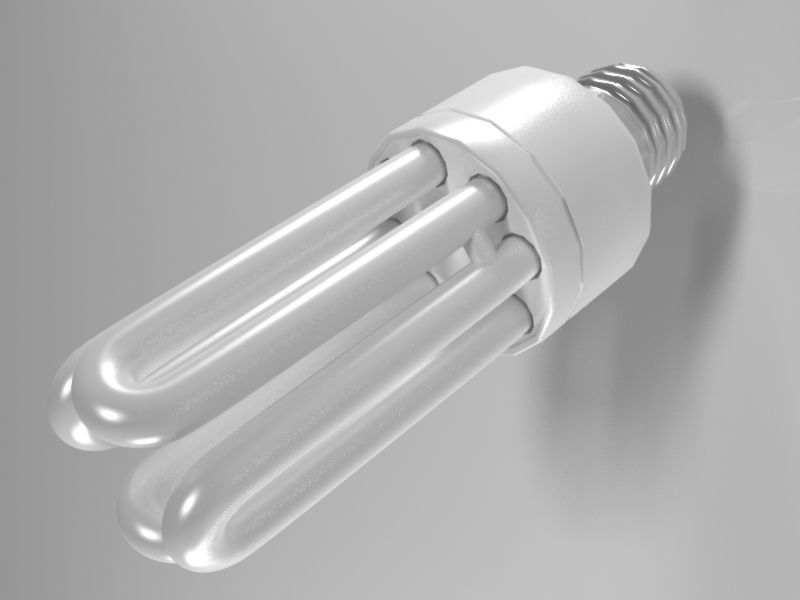 Fluorescent light bulb 3D model_3