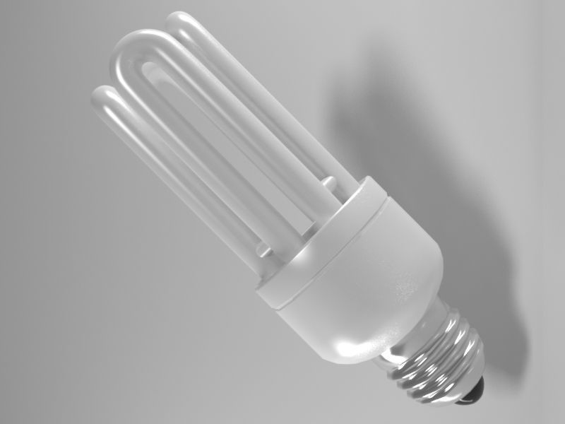 Fluorescent light bulb 3D model_1