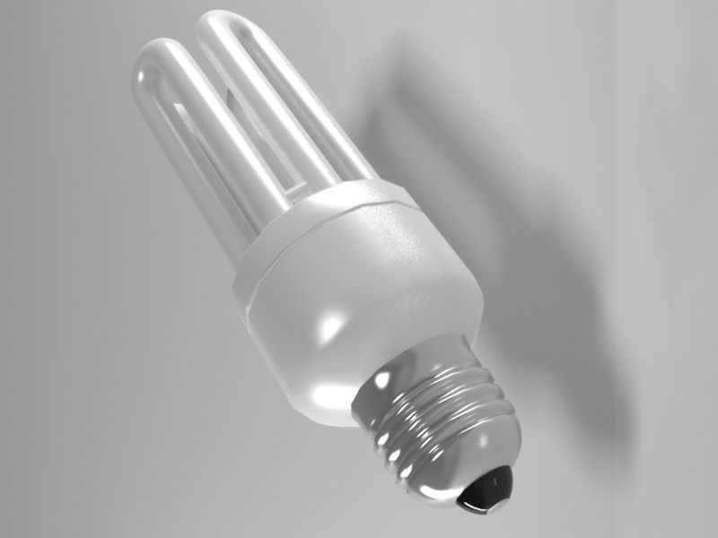 Fluorescent light bulb 3D model_2
