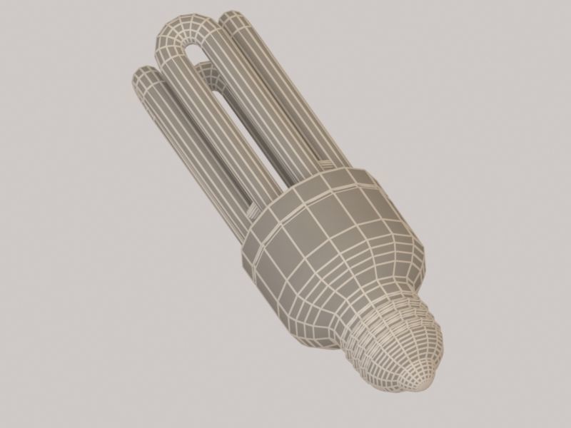 Fluorescent light bulb 3D model_8
