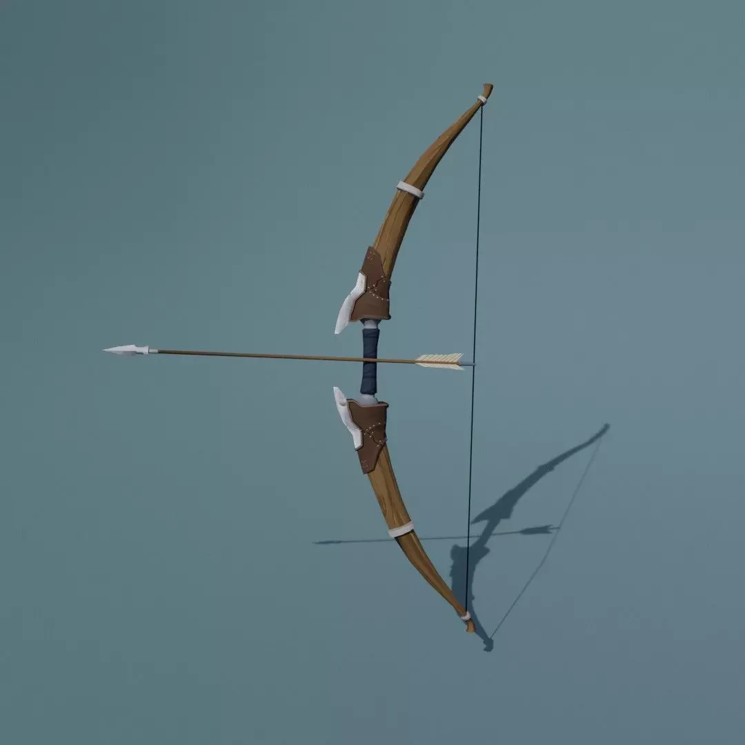 Bow handpainted reskin Low-poly 3D model
