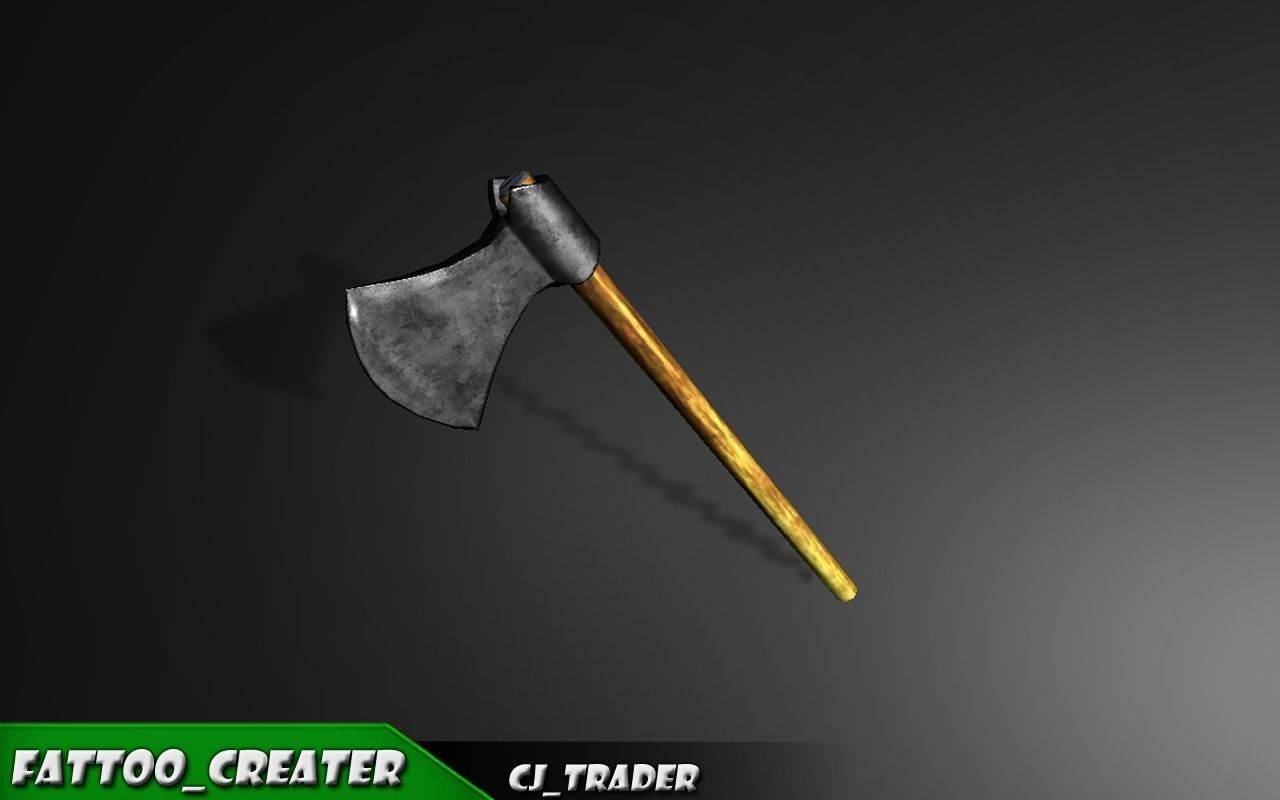 PBR Medieval Realistic Axe Low-Poly 3D Model Low-poly 3D model_4
