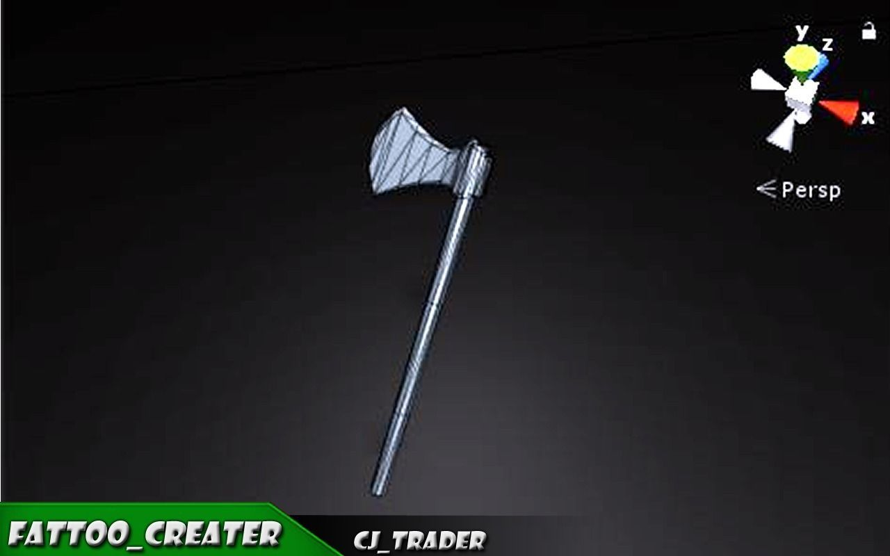 PBR Medieval Realistic Axe Low-Poly 3D Model Low-poly 3D model_5