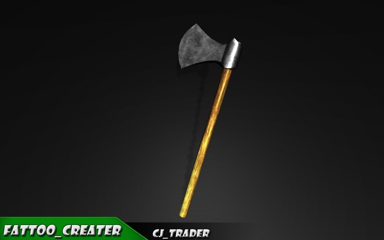 PBR Medieval Realistic Axe Low-Poly 3D Model Low-poly 3D model_3
