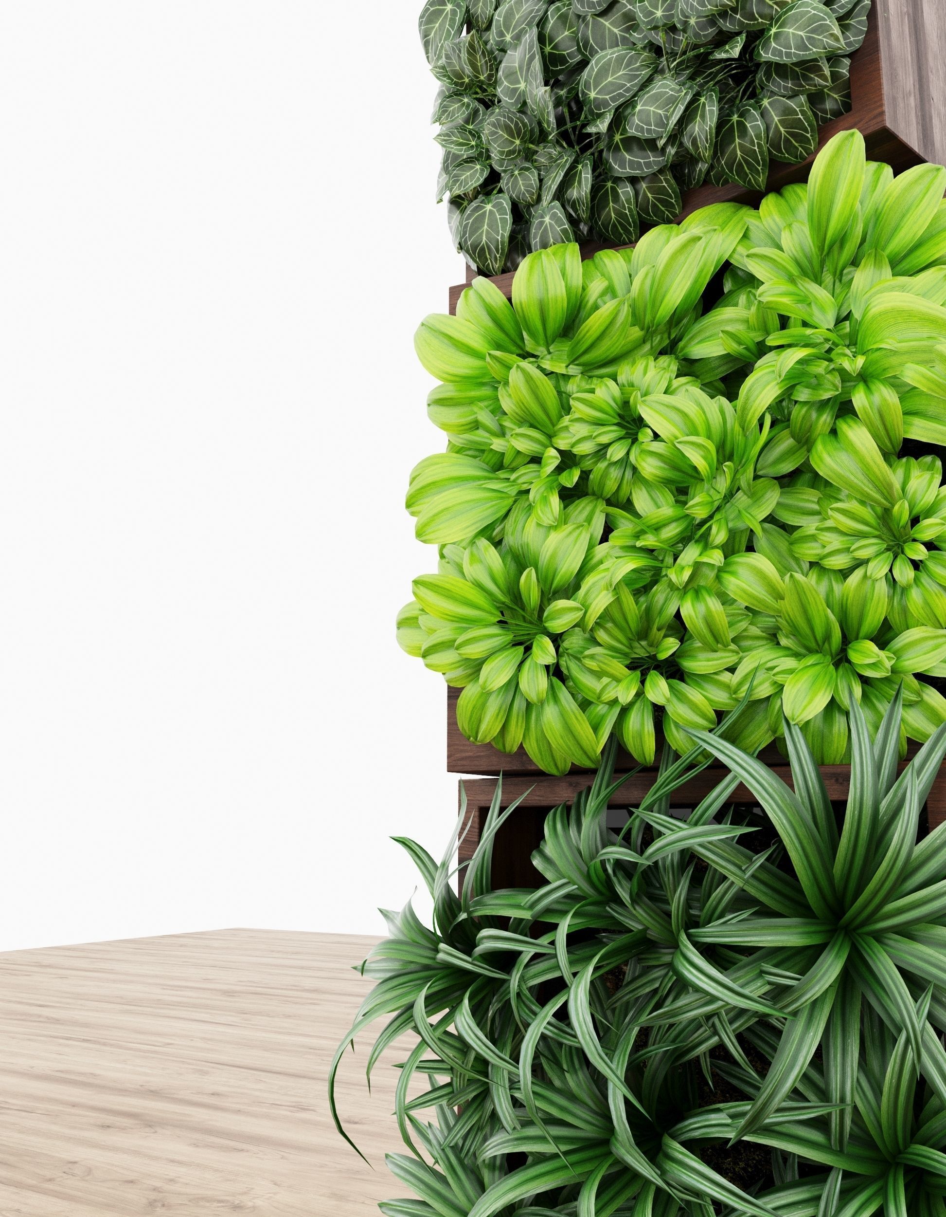 Plant041 plant stand with different plants 3D model_1