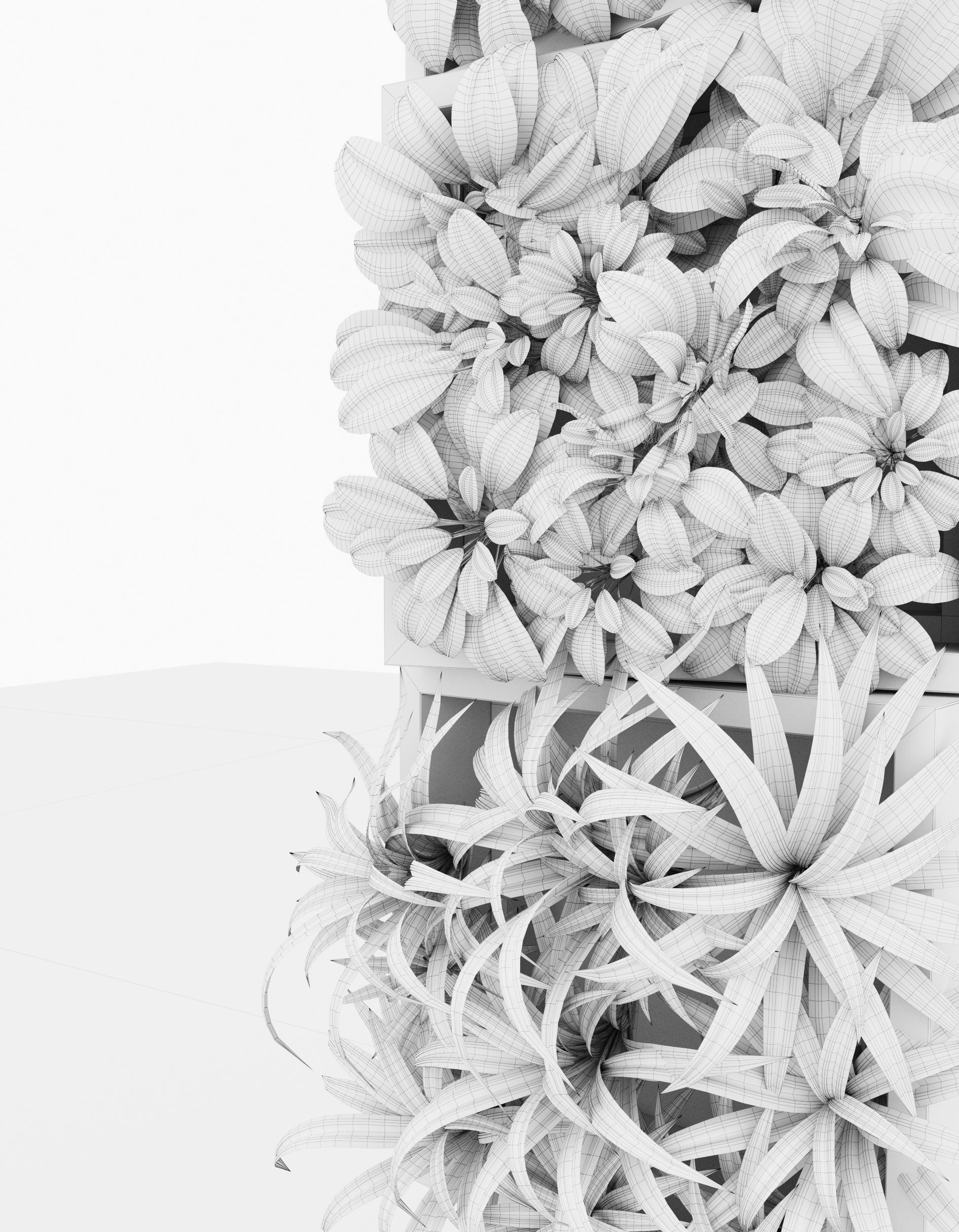 Plant041 plant stand with different plants 3D model_4