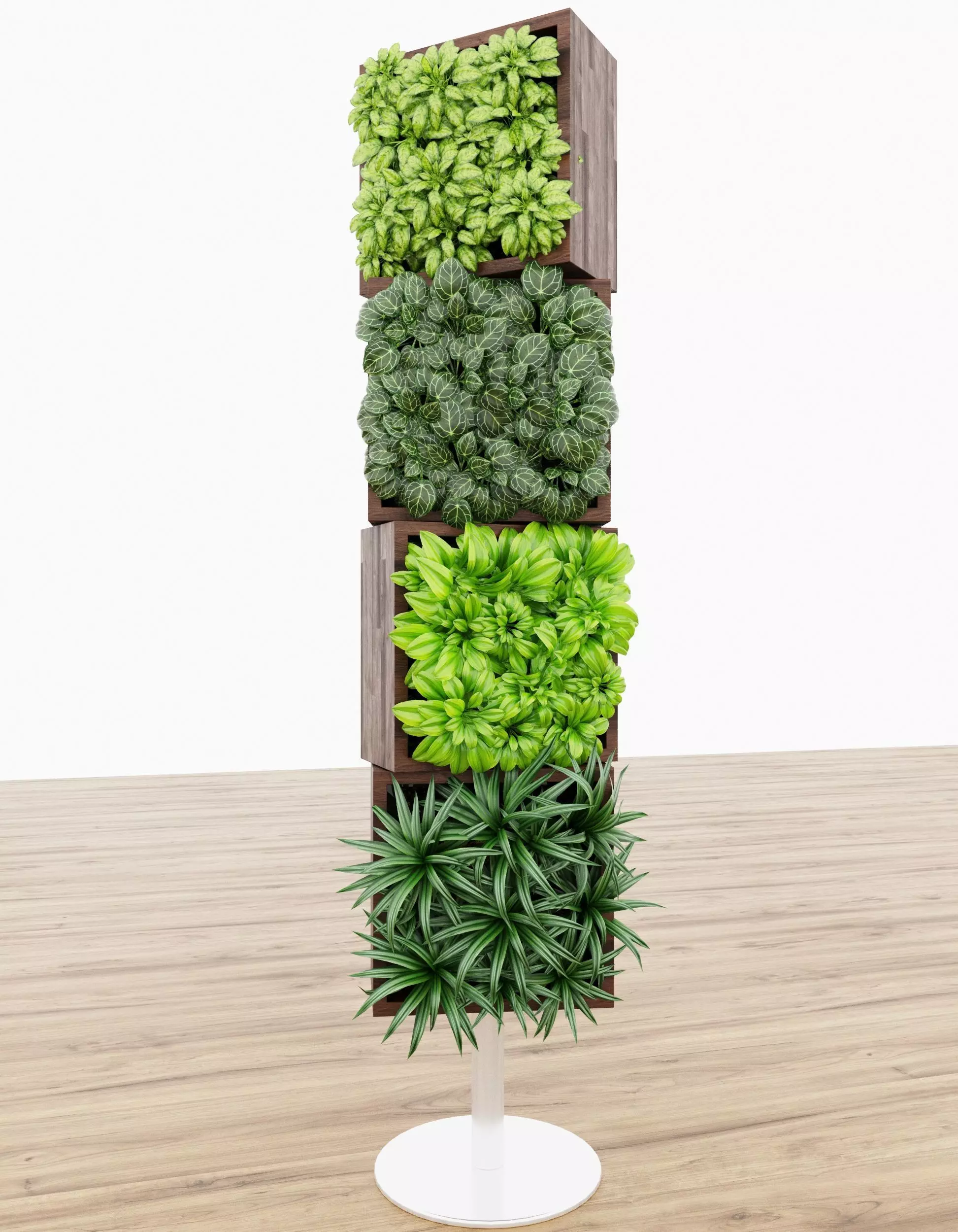 Plant041 plant stand with different plants 3D model_0