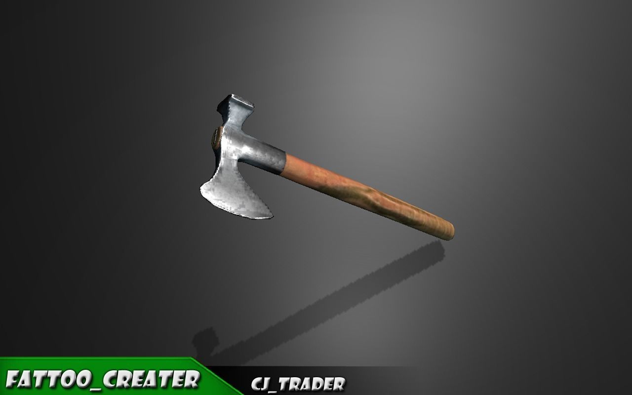 Medieval Axe Lowpoly 3d model Low-poly 3D model_5