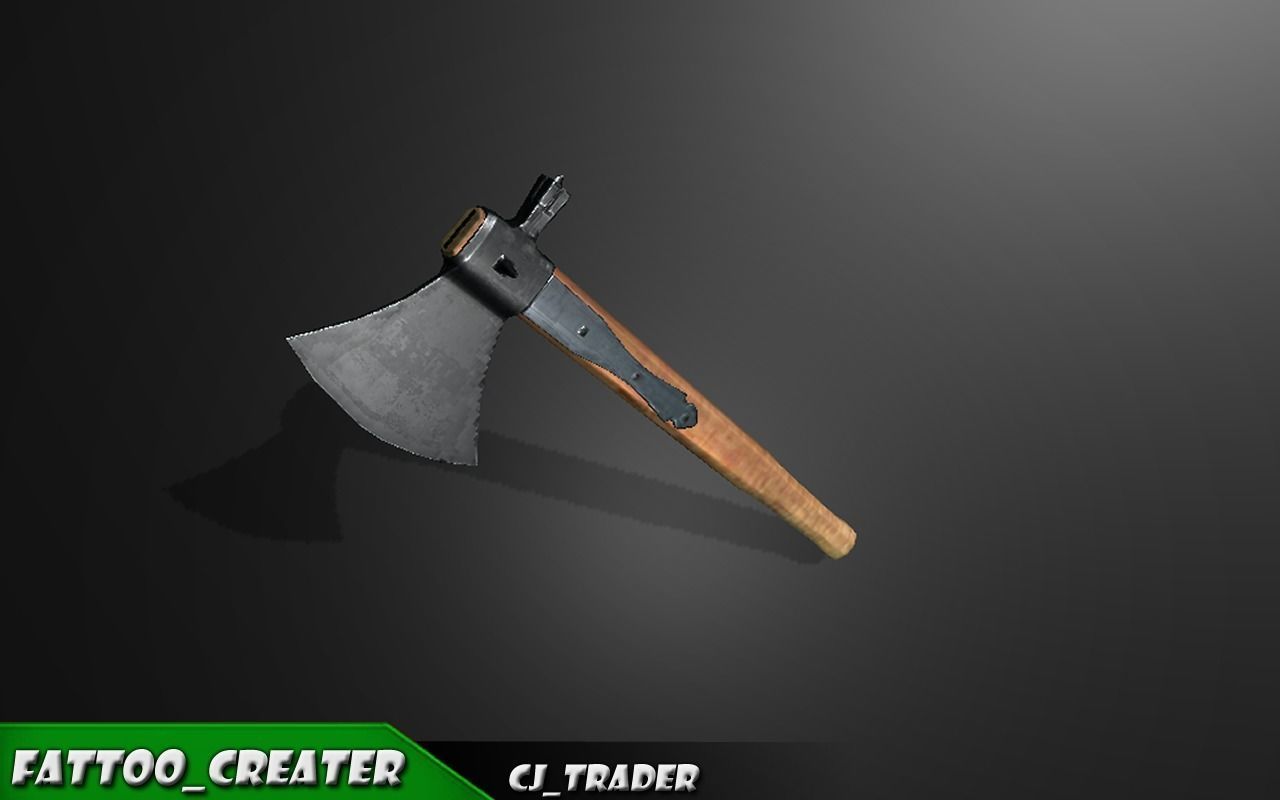 Modern Realistic Medieval PBR Axe Lowpoly 3d model Low-poly 3D model_5
