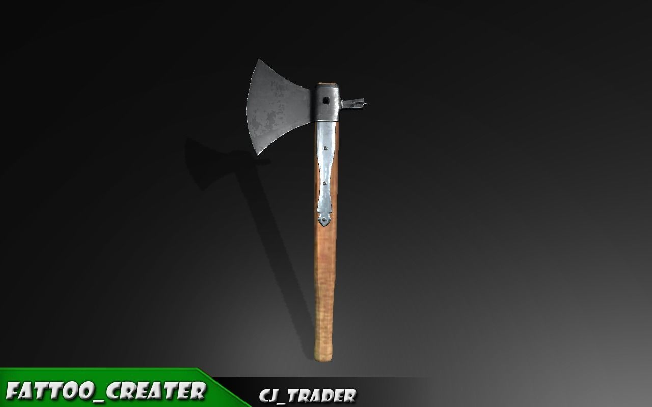 Modern Realistic Medieval PBR Axe Lowpoly 3d model Low-poly 3D model_6