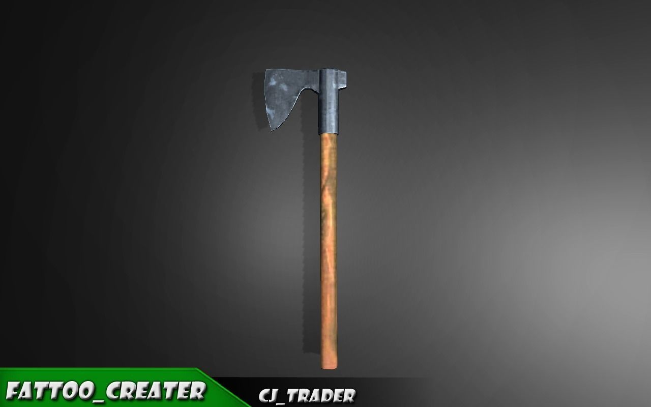 Modern Wood Axe Lowpoly 3d model Low-poly 3D model_2
