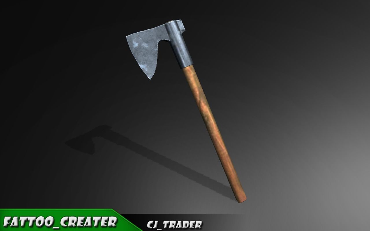 Modern Wood Axe Lowpoly 3d model Low-poly 3D model_4