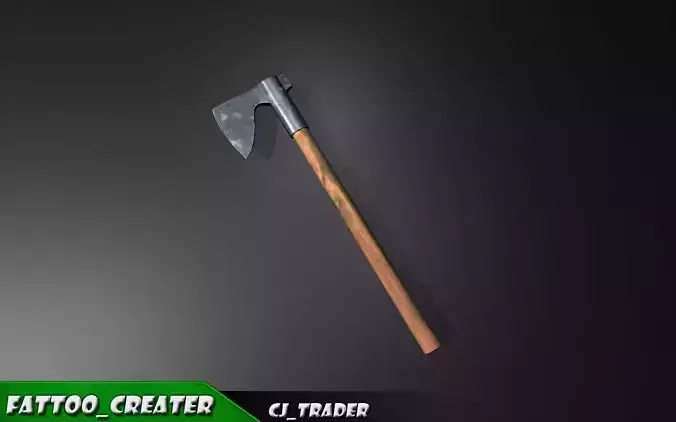 Modern Wood Axe Lowpoly 3d model Low-poly 3D model