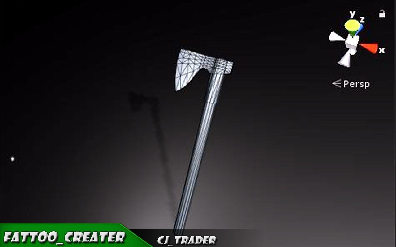 Modern Wood Axe Lowpoly 3d model Low-poly 3D model_6