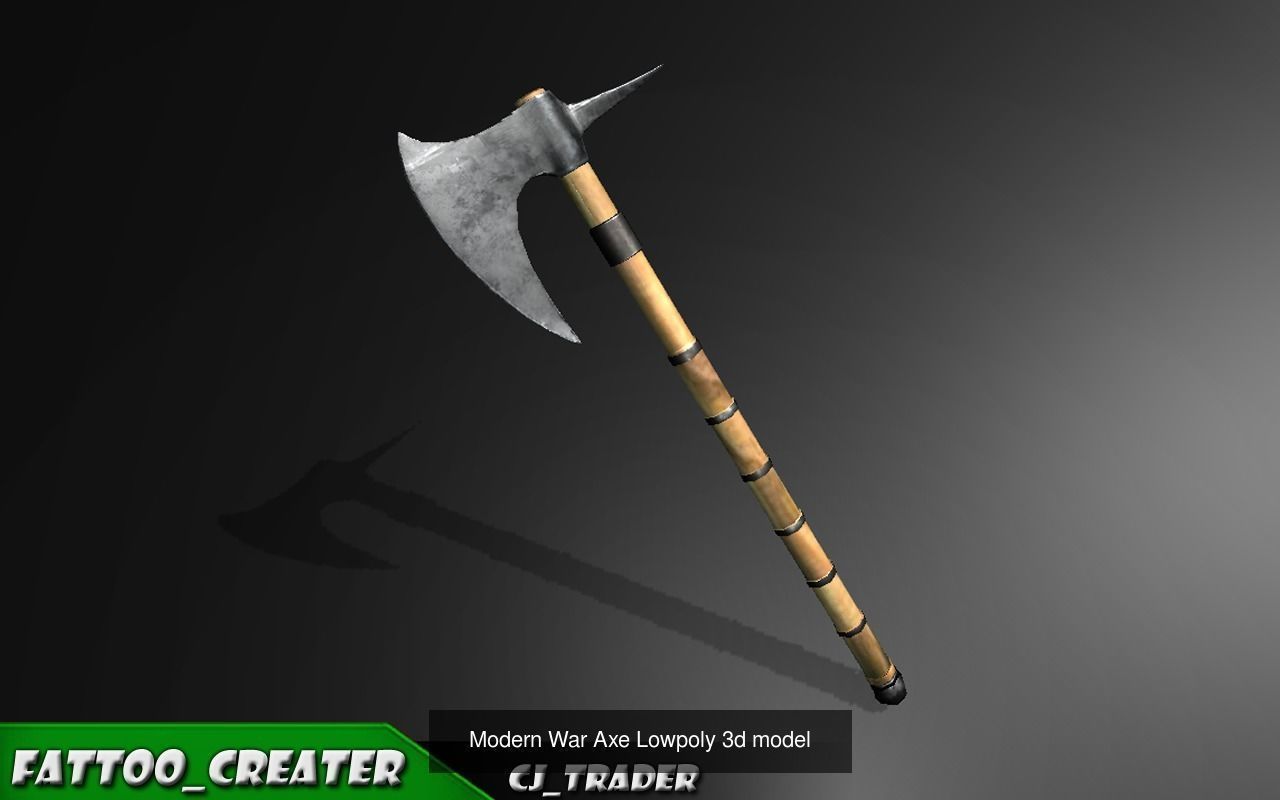 Medieval PBR Axe Collection Pack Low-Poly 3D Model _7
