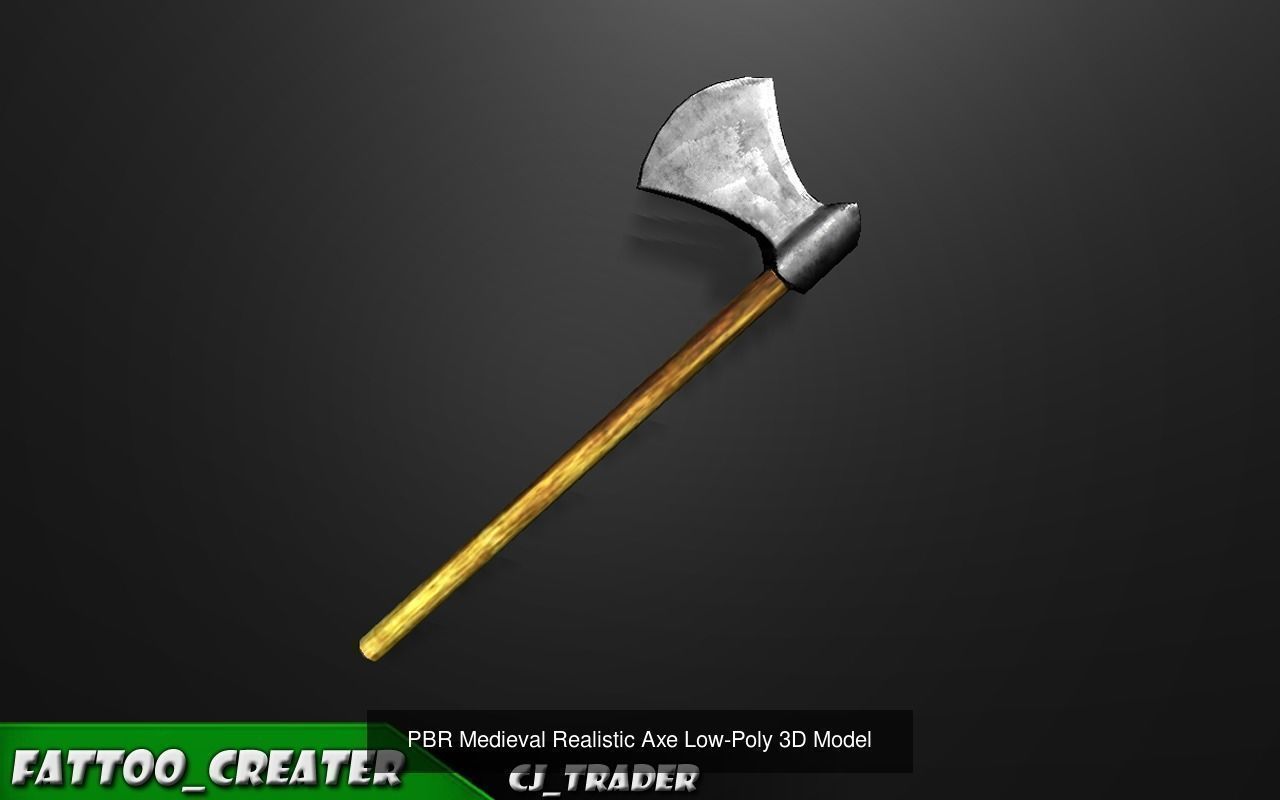 Medieval PBR Axe Collection Pack Low-Poly 3D Model _2