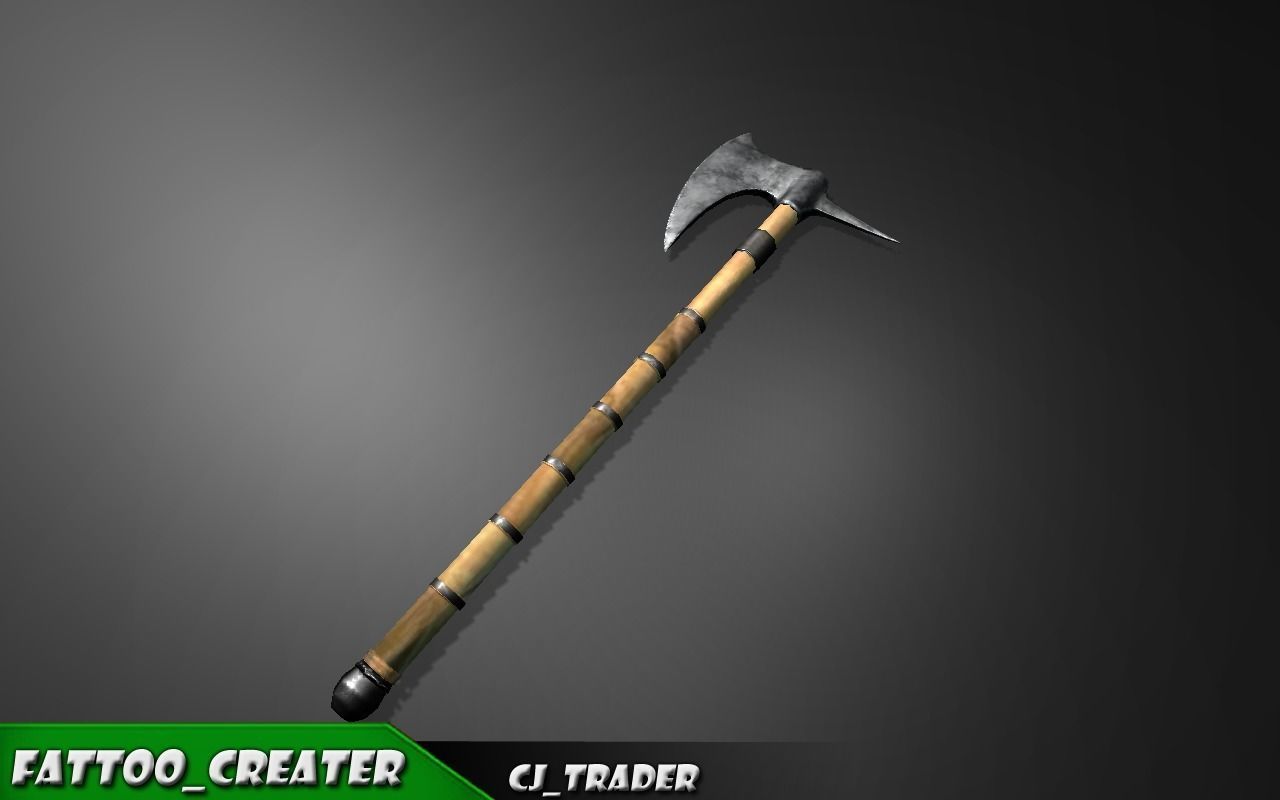 Medieval PBR Axe Collection Pack Low-Poly 3D Model _9
