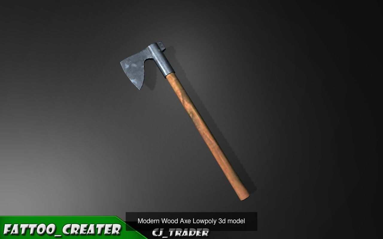 Medieval PBR Axe Collection Pack Low-Poly 3D Model _5