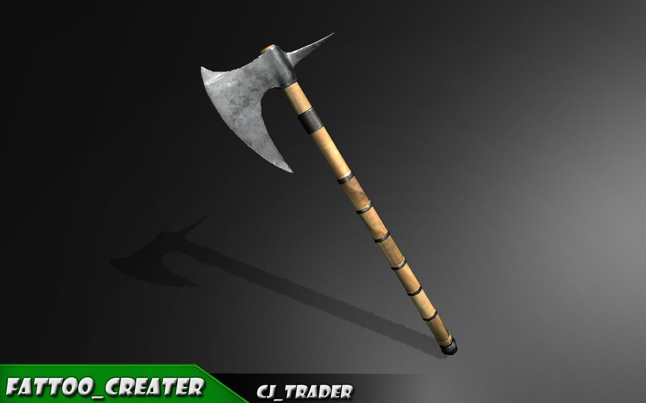 Medieval PBR Axe Collection Pack Low-Poly 3D Model _8