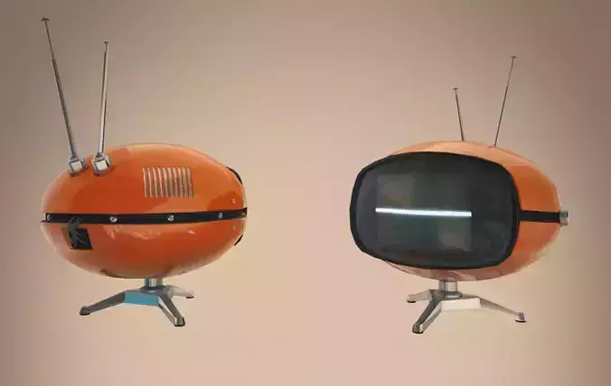 Retro TV Low-poly 3D model