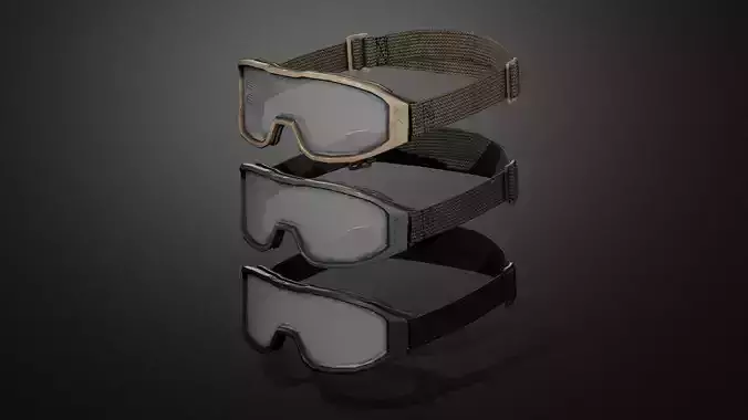 Tactical glasses Low-poly 3D model