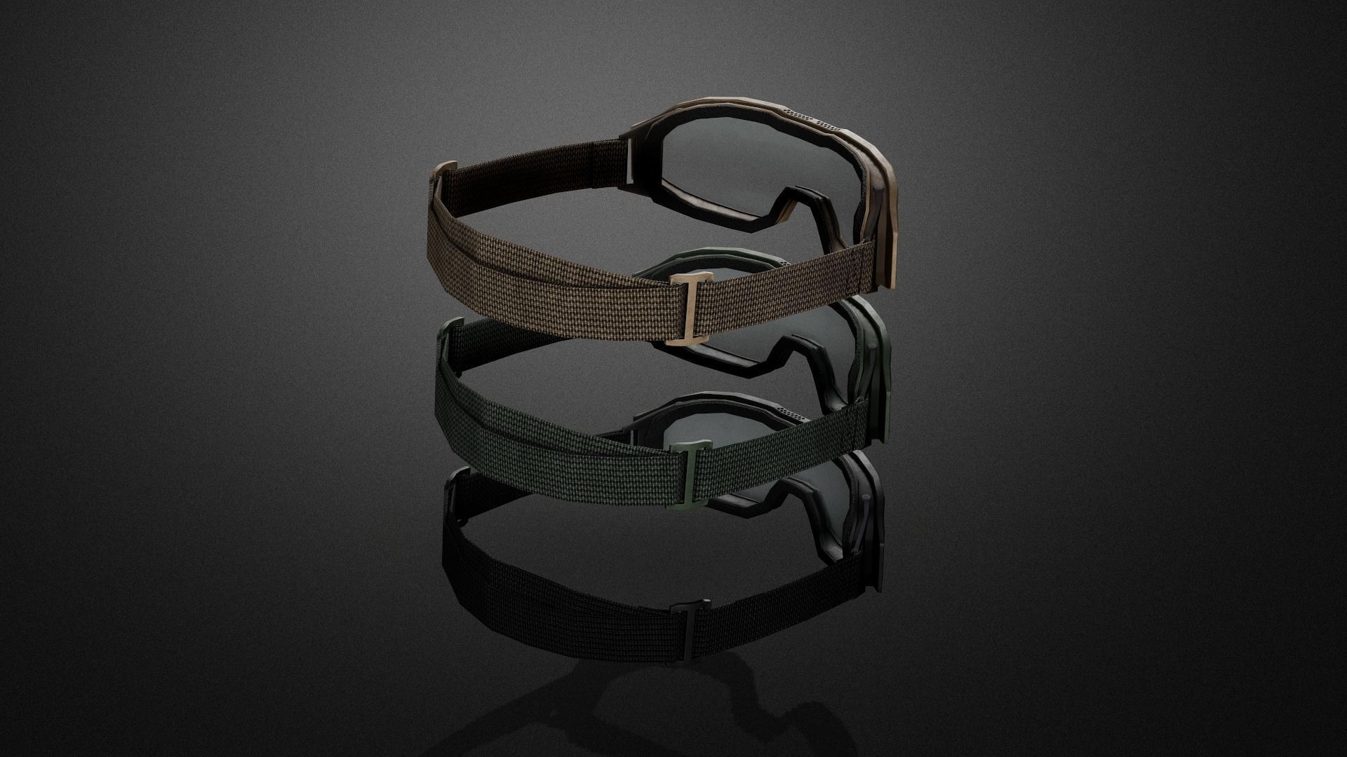 Tactical glasses Low-poly 3D model_2