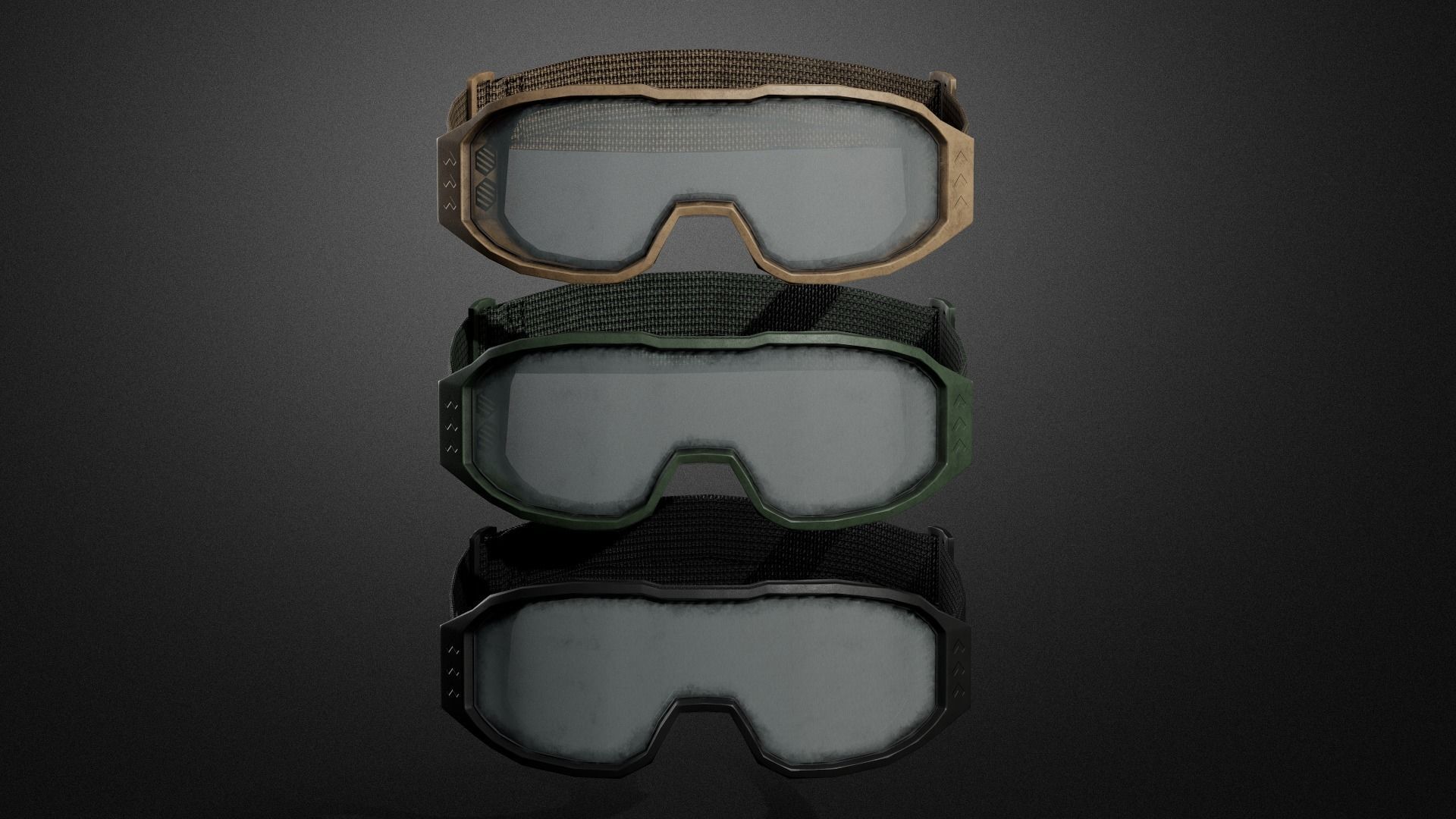 Tactical glasses Low-poly 3D model_3