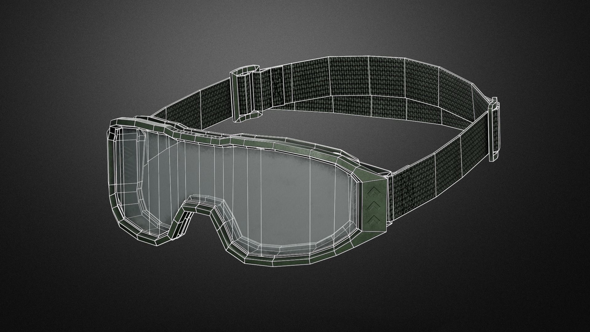 Tactical glasses Low-poly 3D model_7