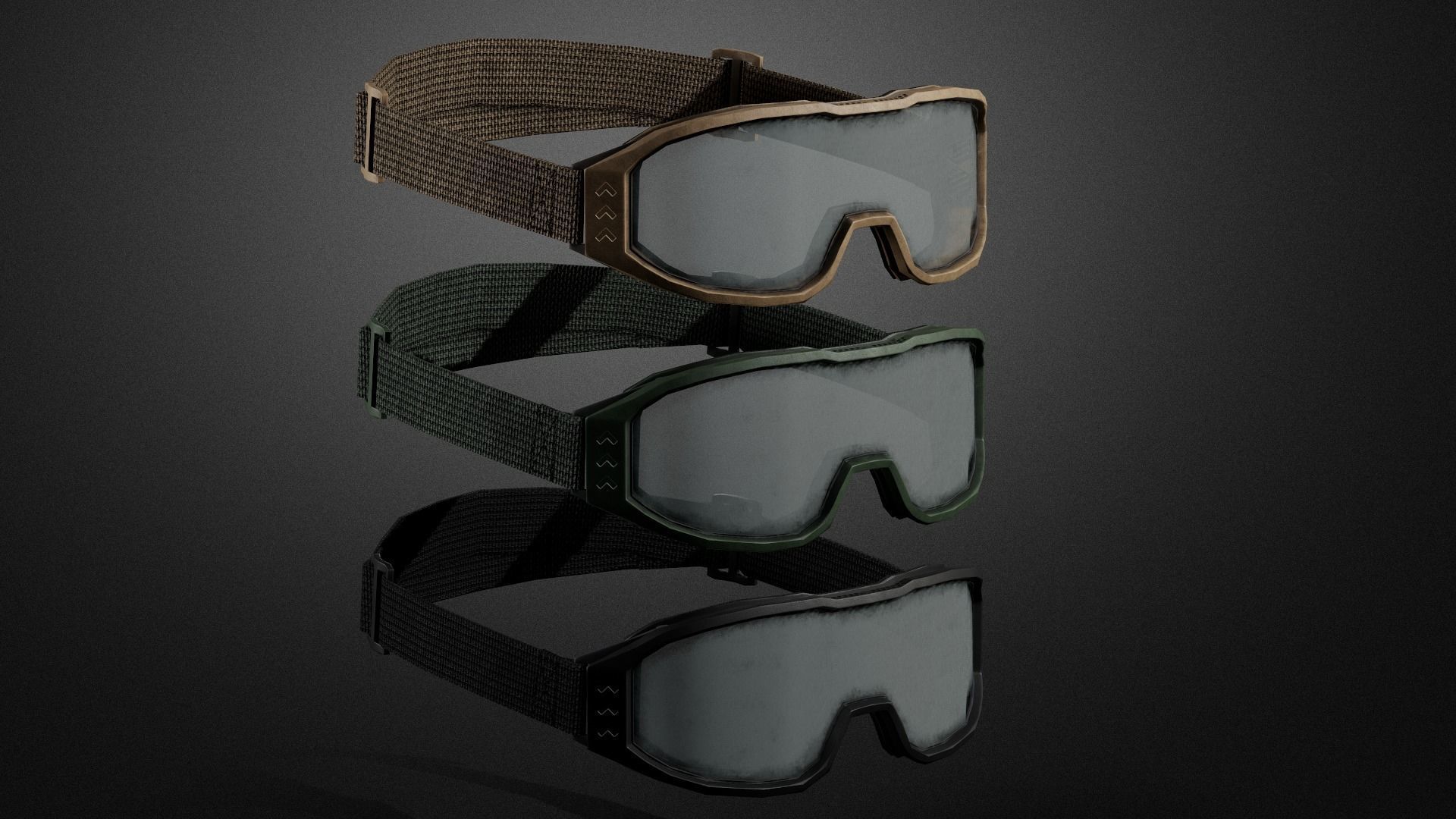 Tactical glasses Low-poly 3D model_1