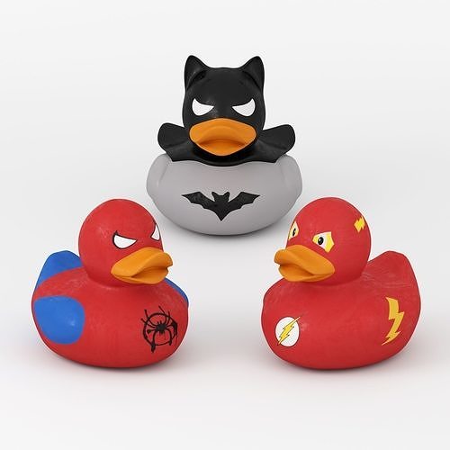3 ducks of comics hero 3D model
