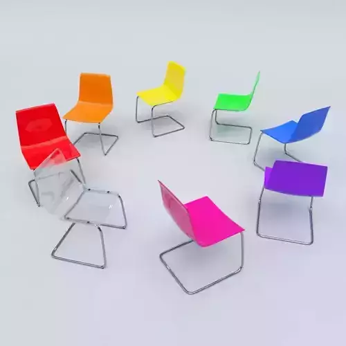 Modern perspex chairs with chrome legs