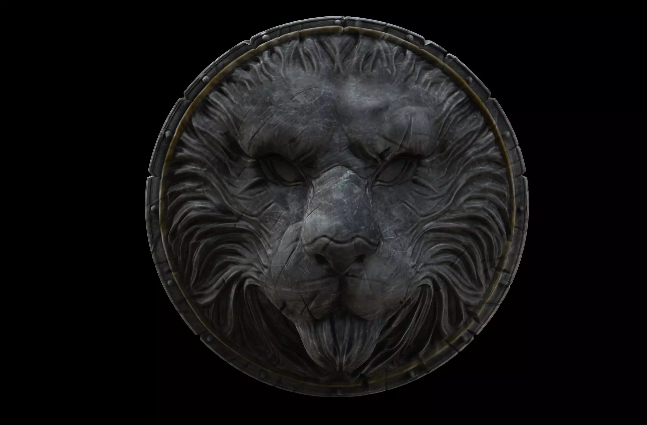 Lion Shield for game or movie 3D model_0