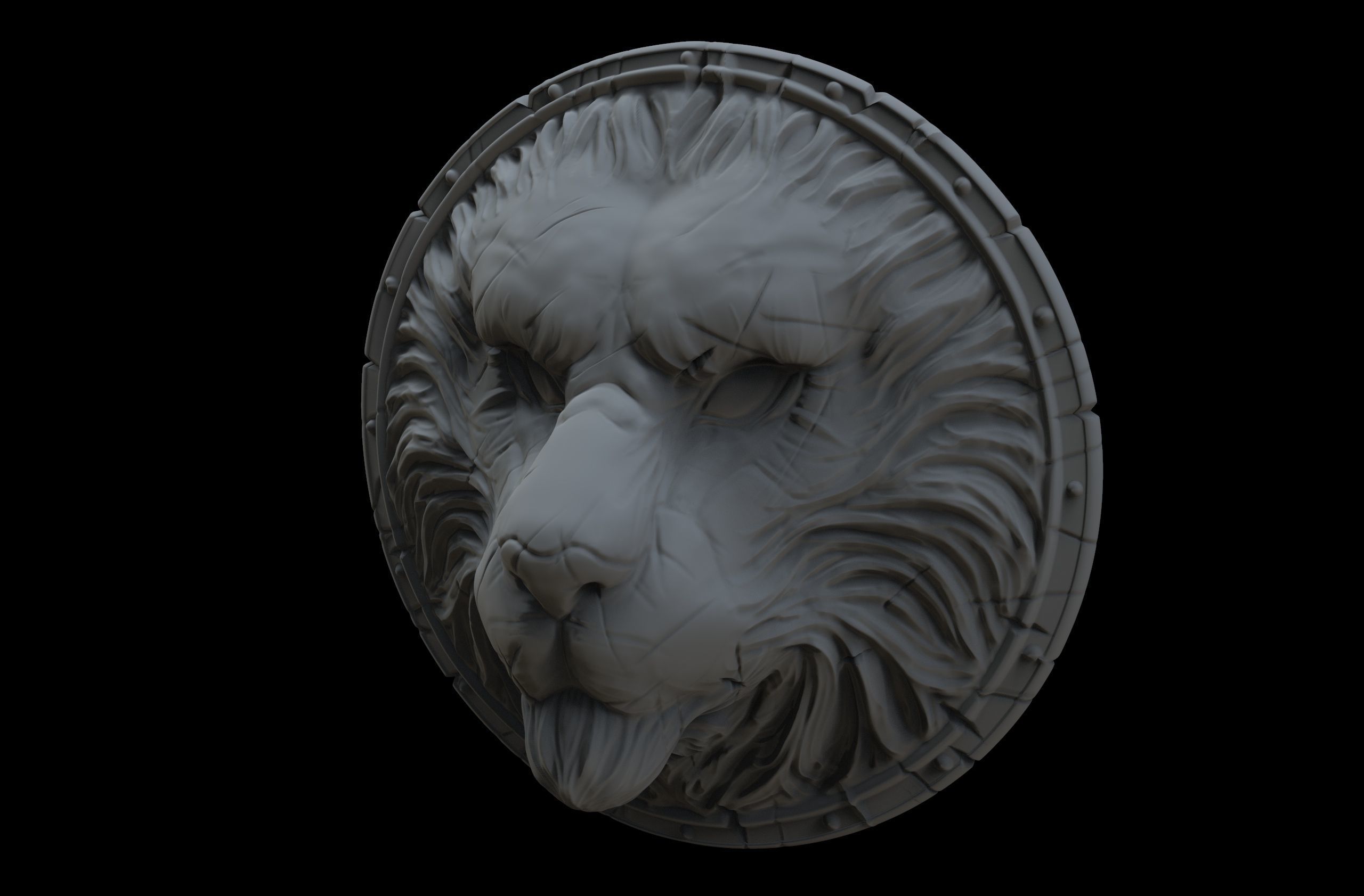 Lion Shield for game or movie 3D model_4