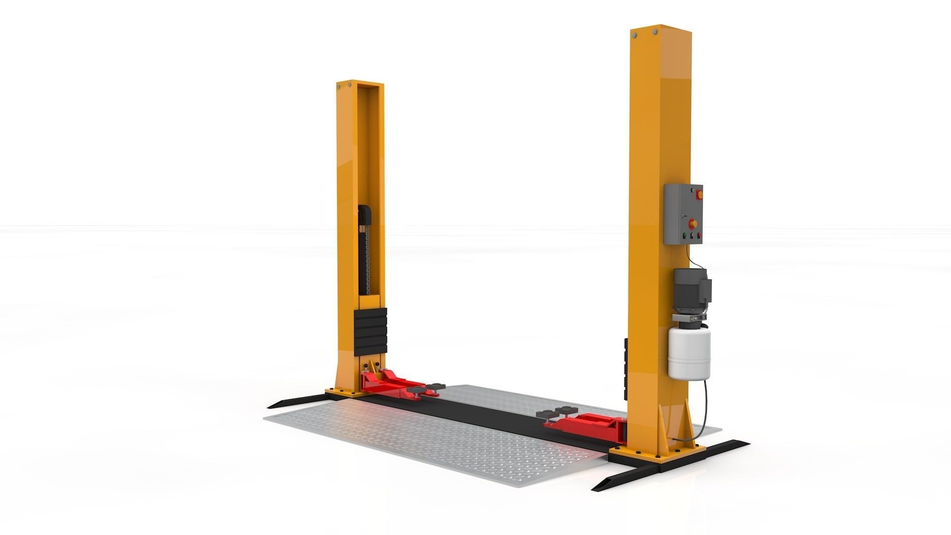 Car Lift Animated 3D model_2