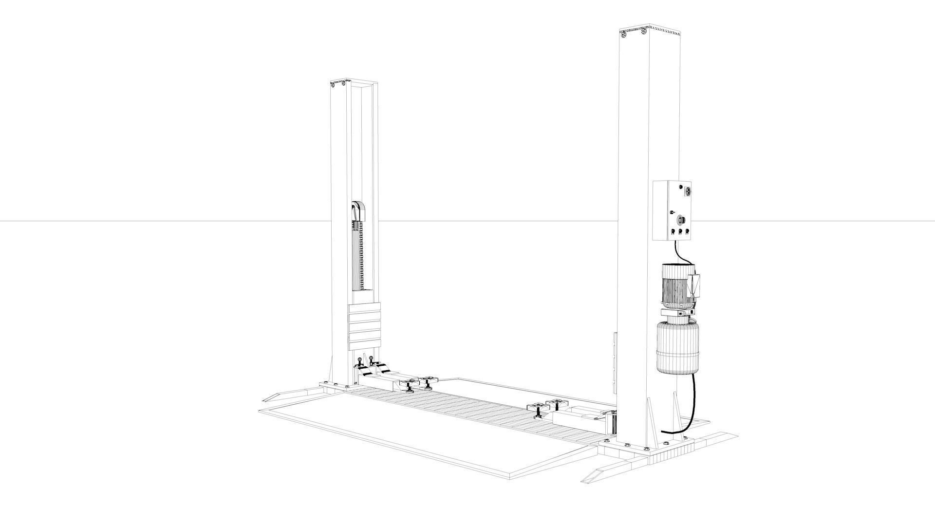 Car Lift Animated 3D model_19