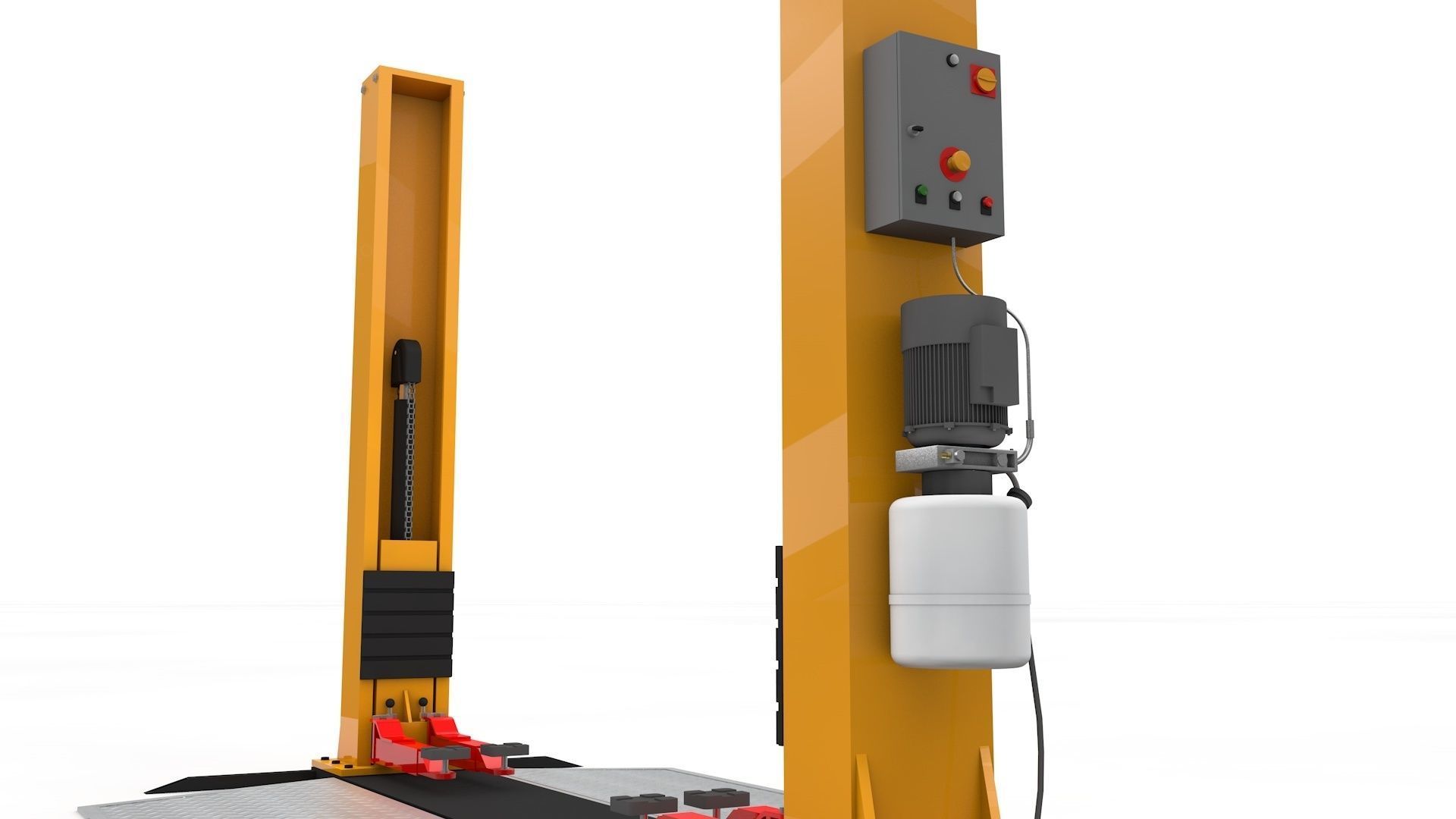 Car Lift Animated 3D model_3