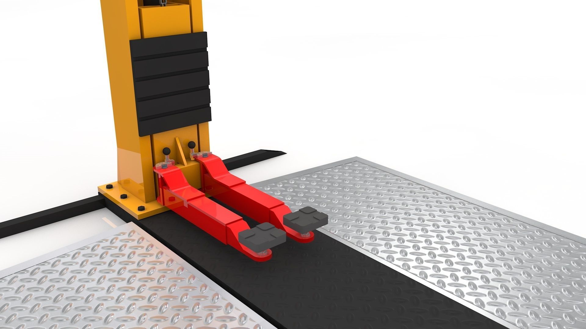 Car Lift Animated 3D model_4