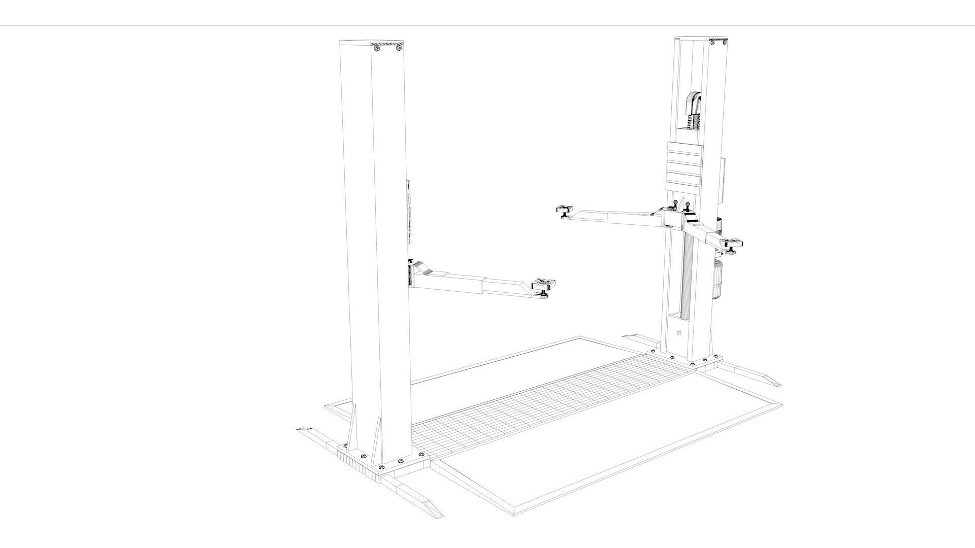 Car Lift Animated 3D model_20