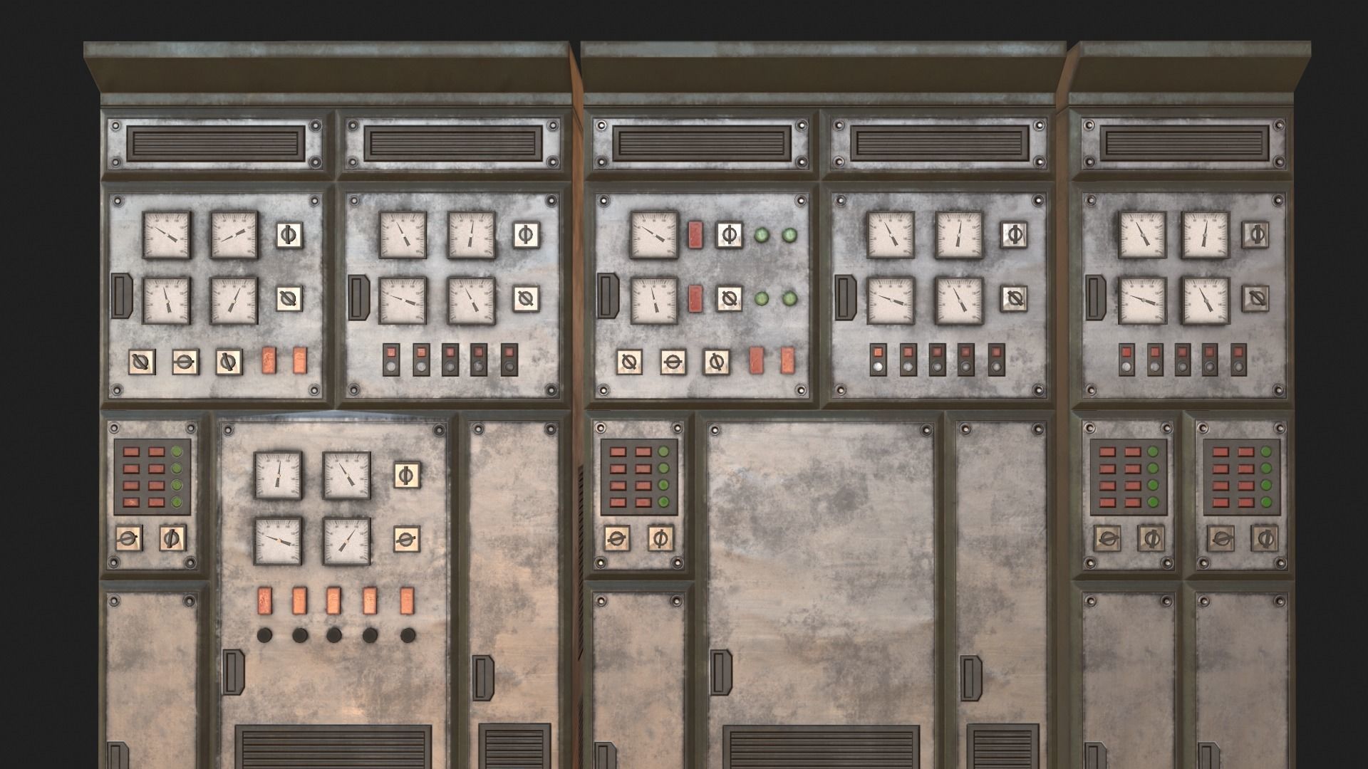 HQ PBR Switchboards  Low-poly 3D model_3