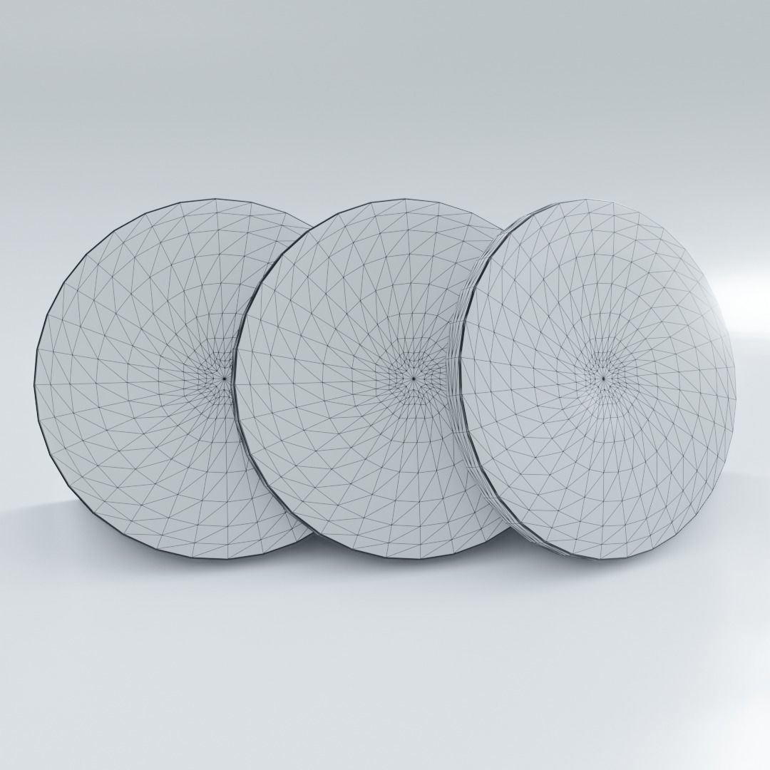 Orange slice cirlce Low-poly 3D model_3