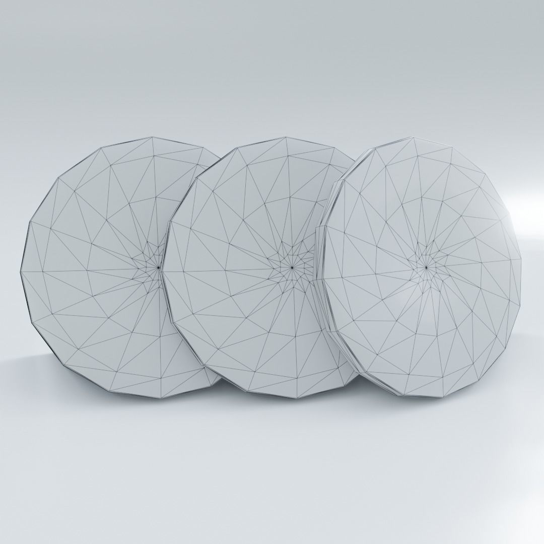 Orange slice cirlce Low-poly 3D model_1