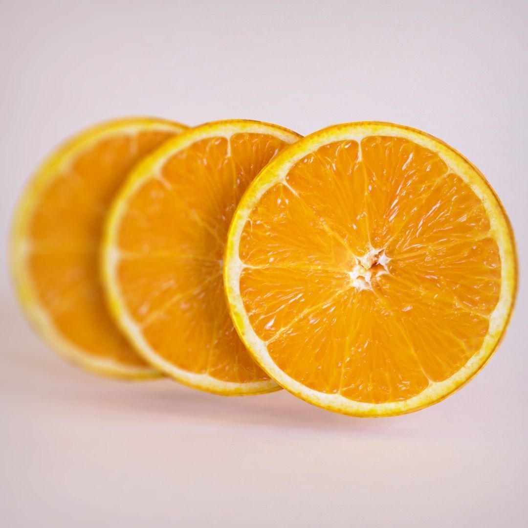 Orange slice cirlce Low-poly 3D model_2