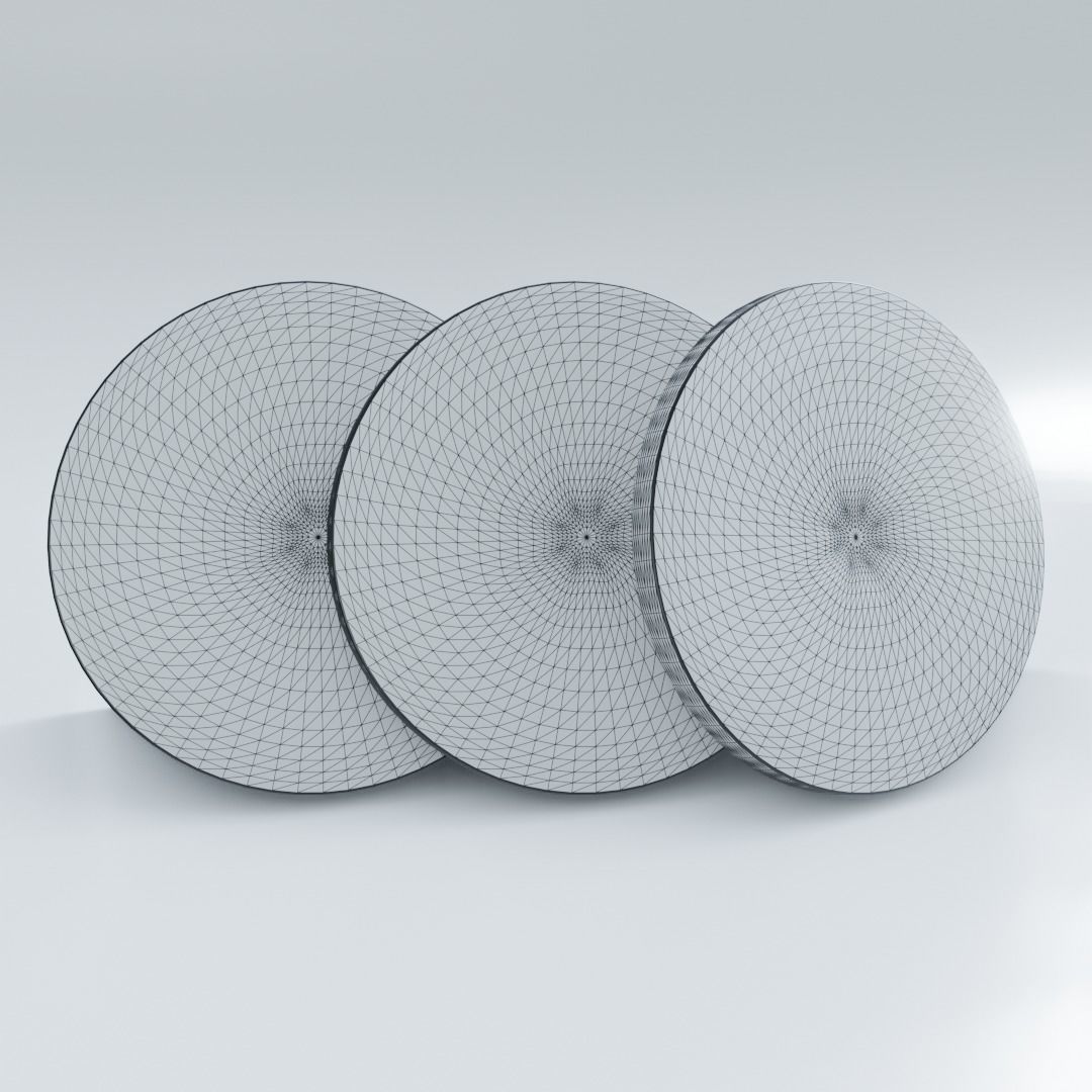 Orange slice cirlce Low-poly 3D model_4