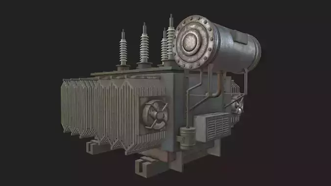HQ PBR Power Transformer Low-poly 3D model