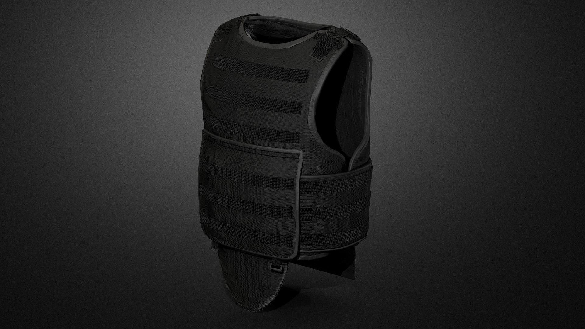 Army vest Low-poly 3D model_7
