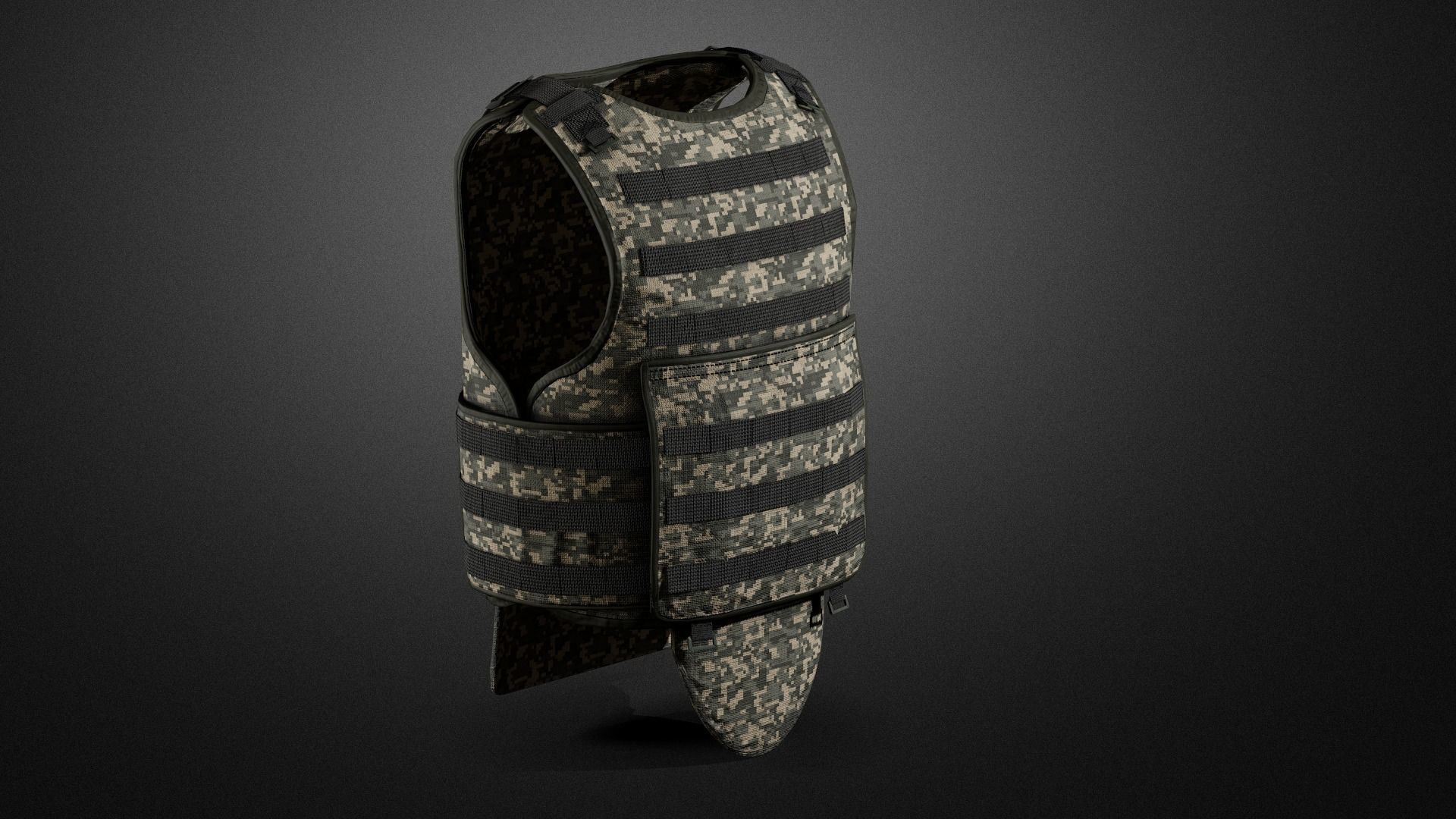 Army vest Low-poly 3D model_6