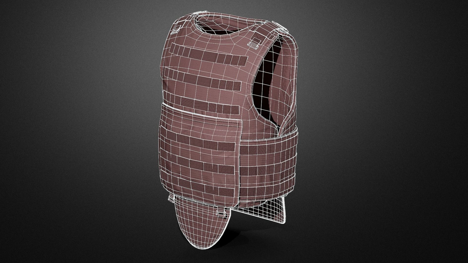 Army vest Low-poly 3D model_21